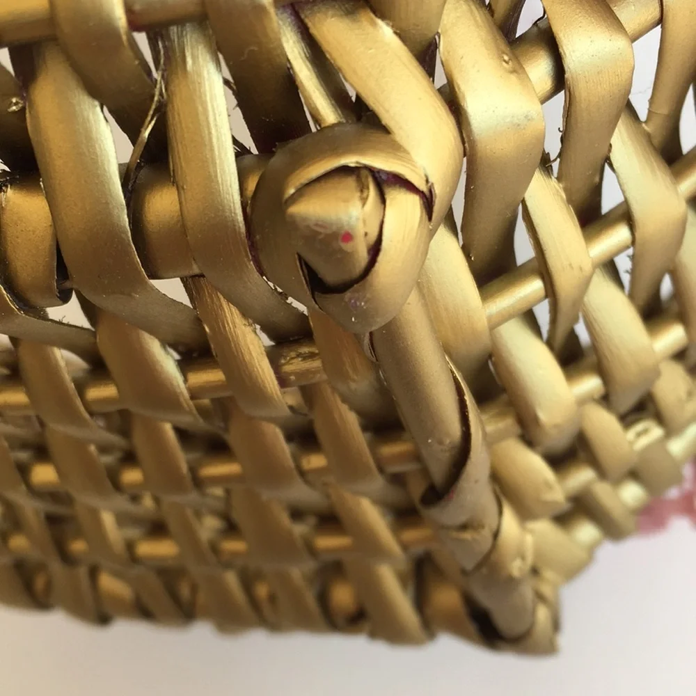 Small Lace-trimmed Wicker Basket